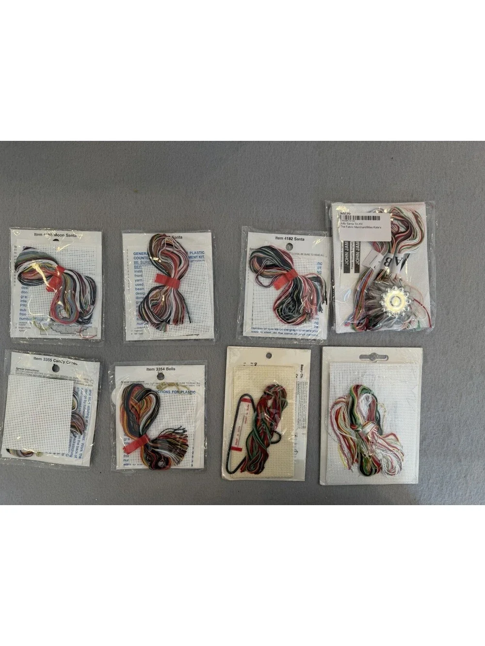 Lot Of 8 Counted Cross Stitch Christmas Ornament Kits New